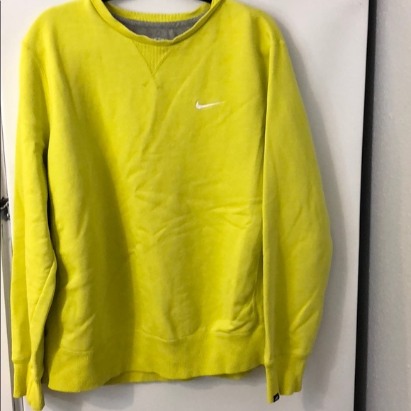 Nike Shirts | Nike Highlighter Yellow Crewneck Sweatshirt | Poshmark